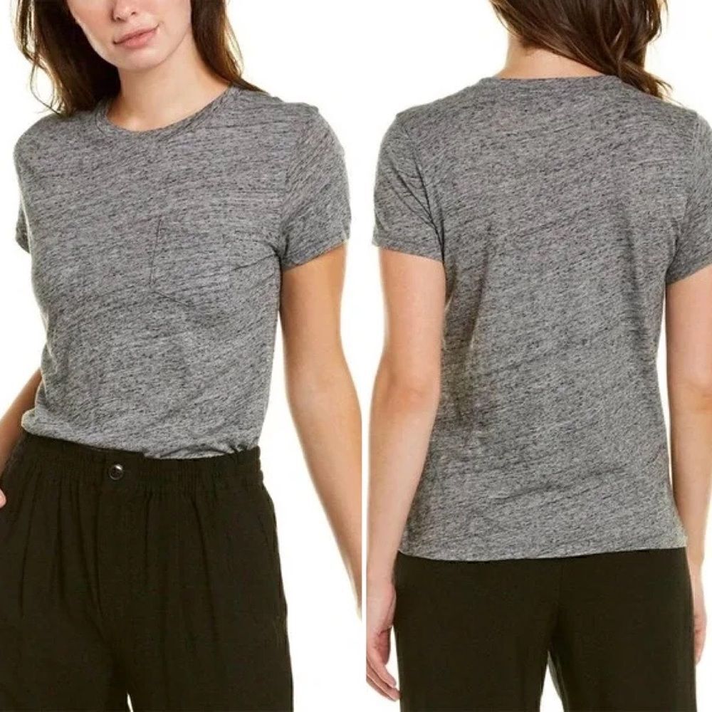Madewell Gray Crewneck Slub Cotton Short Sleeves Tee, Size XS
